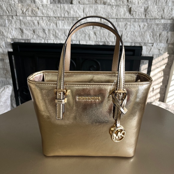Michael Kors Gold Jet Set Mini Tote - Picture 1 of 6